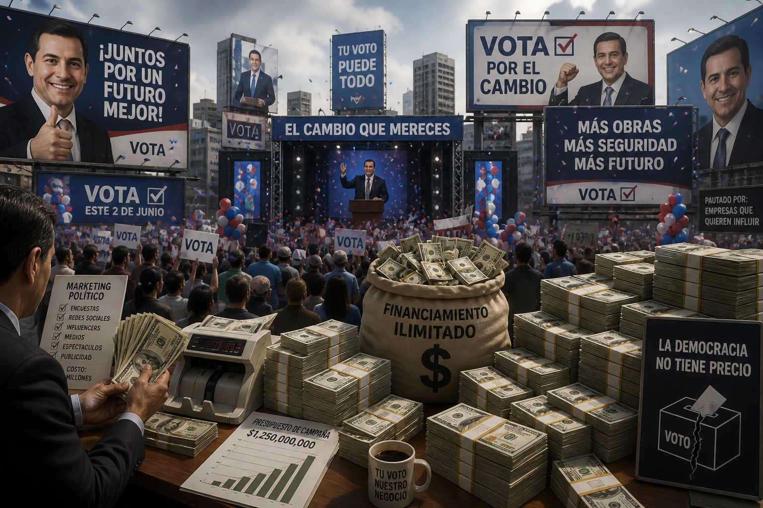 Las campañas electorales se hacen con dinero; mucho o poco; sucio o limpio